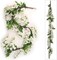 2PC Floral Home 60" Luxurious White Silk Wisteria Garland - 12 Lush Hanging Flowers - Wedding Aesthetics - Home & Office Embellishments - Floral Accent Piece - Centerpiece Table Decorations Garland